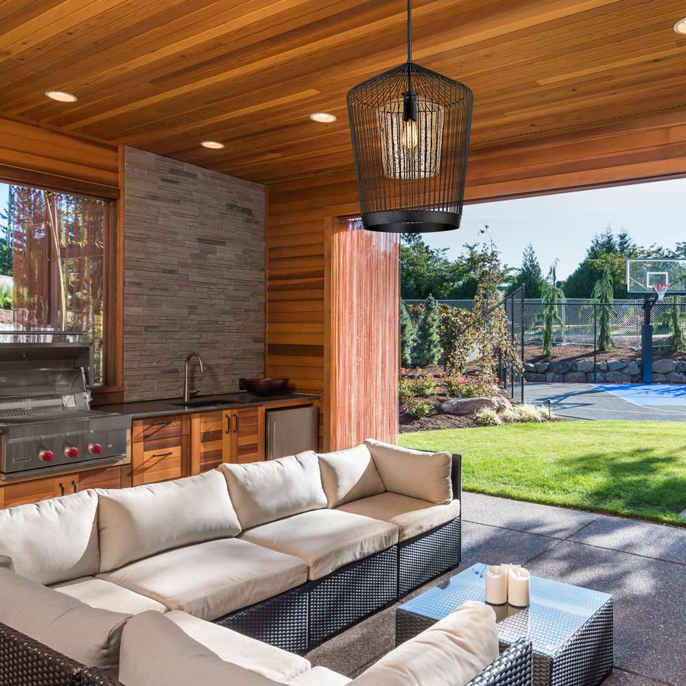 Lido Pendant Light in living room.