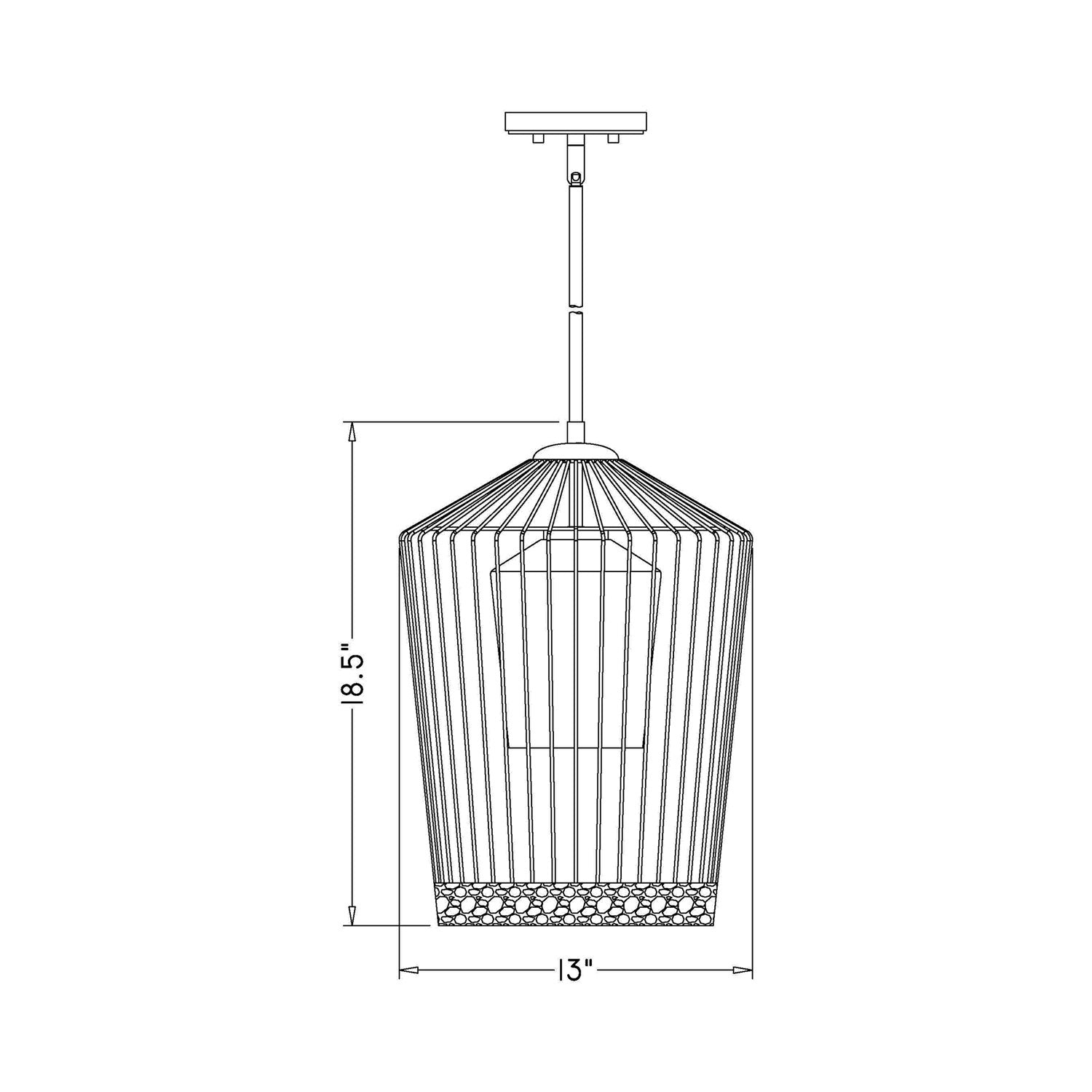 Lido Pendant Light - line drawing.