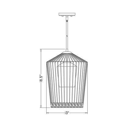 Lido Pendant Light - line drawing.