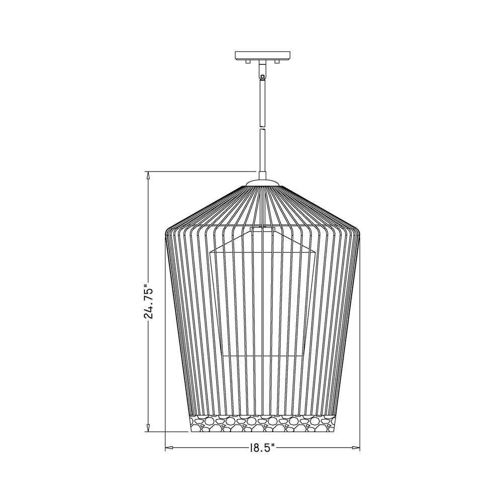 Lido Pendant Light - line drawing.