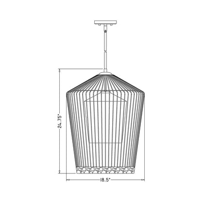 Lido Pendant Light - line drawing.