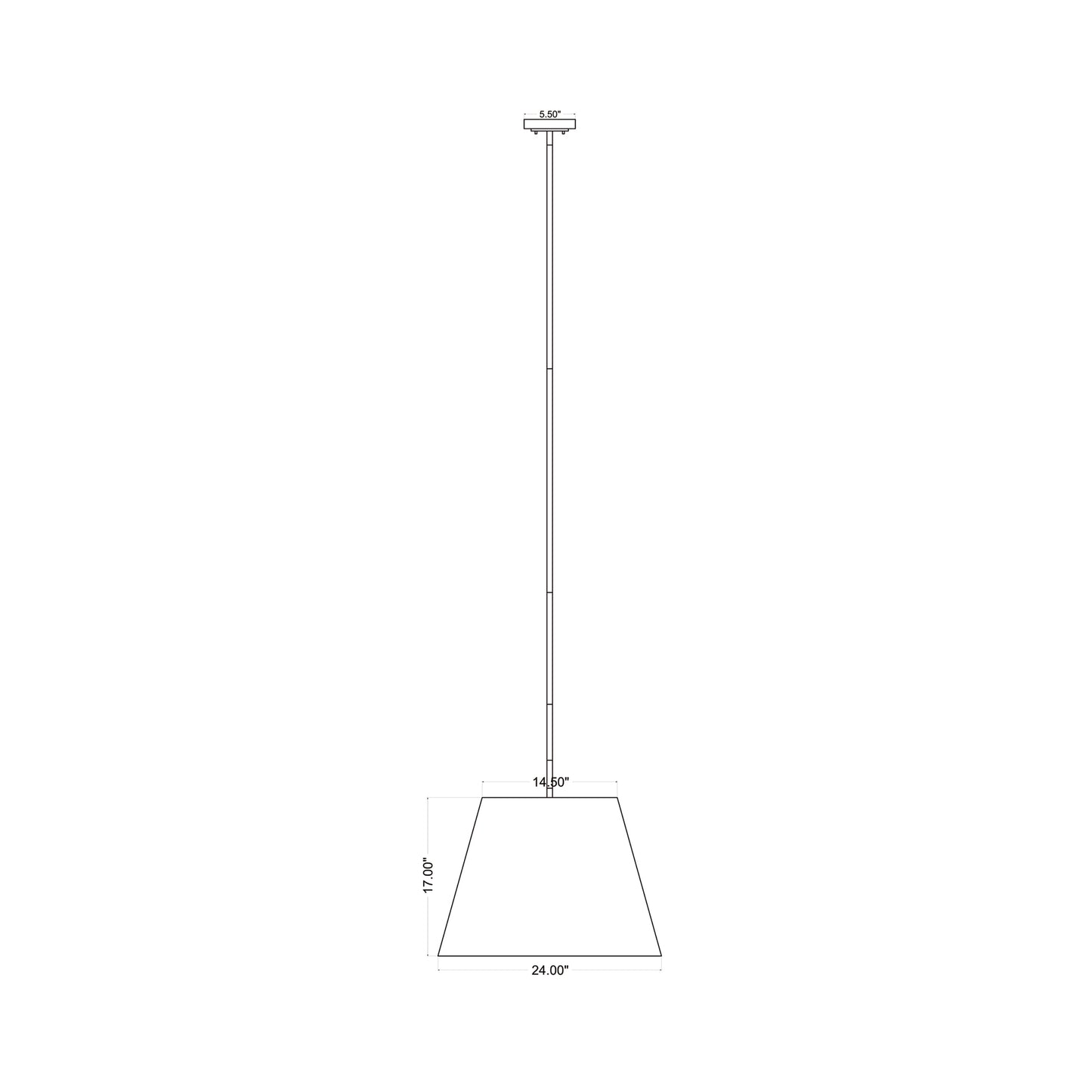 Lilly Pendant Light - line drawing.