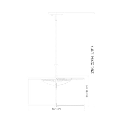 Linden LED Pendant Light - line drawing.