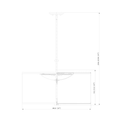 Linden LED Pendant Light - line drawing.