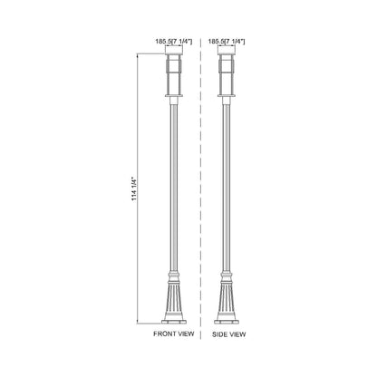 Luca 519P Outdoor LED Post Light - line drawing.
