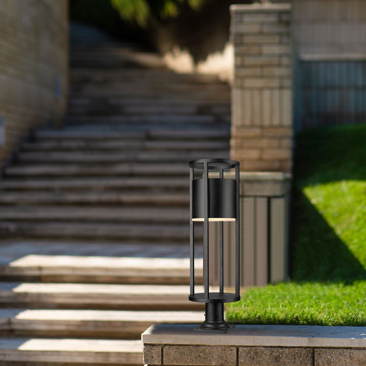 Luca 533PM Outdoor LED Pier Mount Light in Outside Area.