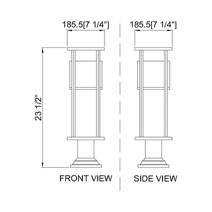 Luca 533PM Outdoor LED Pier Mount Light - line drawing.