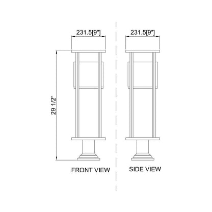 Luca 533PM Outdoor LED Pier Mount Light - line drawing.