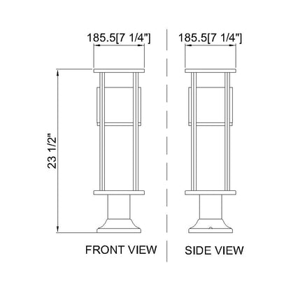 Luca 553PM Outdoor LED Pier Mount Light - line drawing.