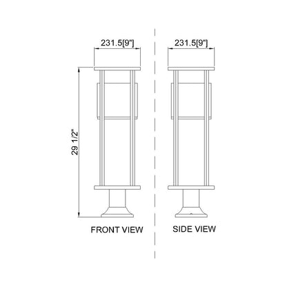 Luca 553PM Outdoor LED Pier Mount Light - line drawing.