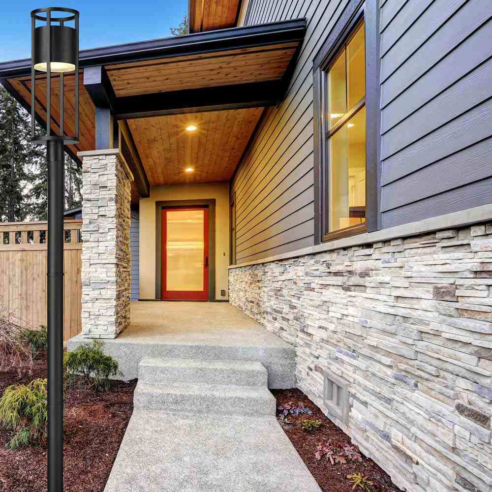 Luca 567P Outdoor LED Post Light in Outside Area.