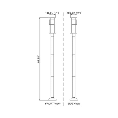 Luca 567P Outdoor LED Post Light - line drawing.