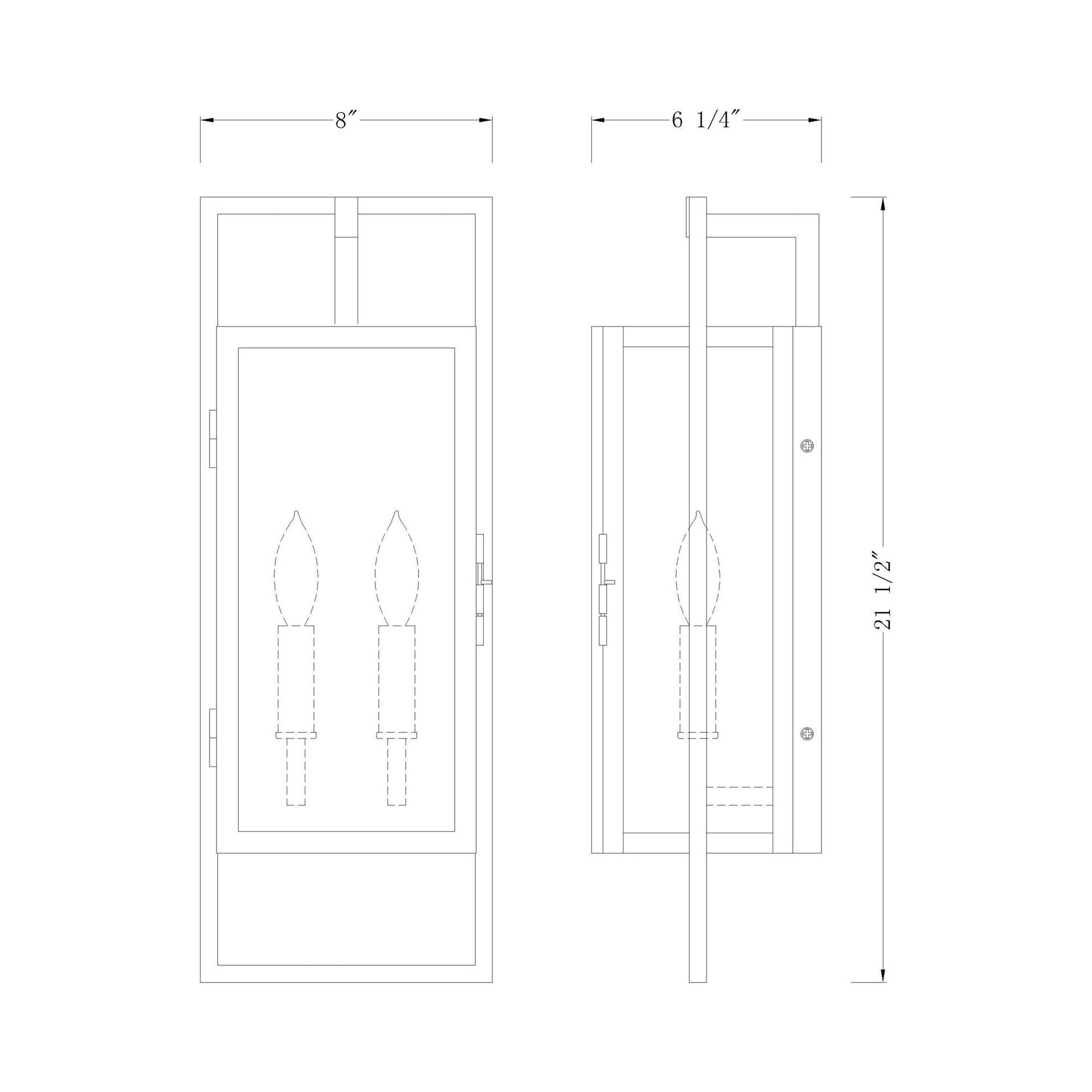 Lucian Outdoor Wall Light - line drawing.