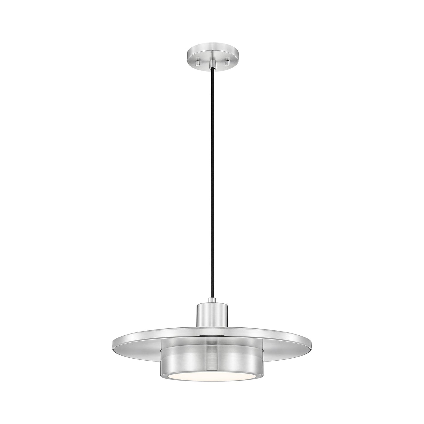 Ludo LED Pendant Light in Brushed Nickel (16-Inch).