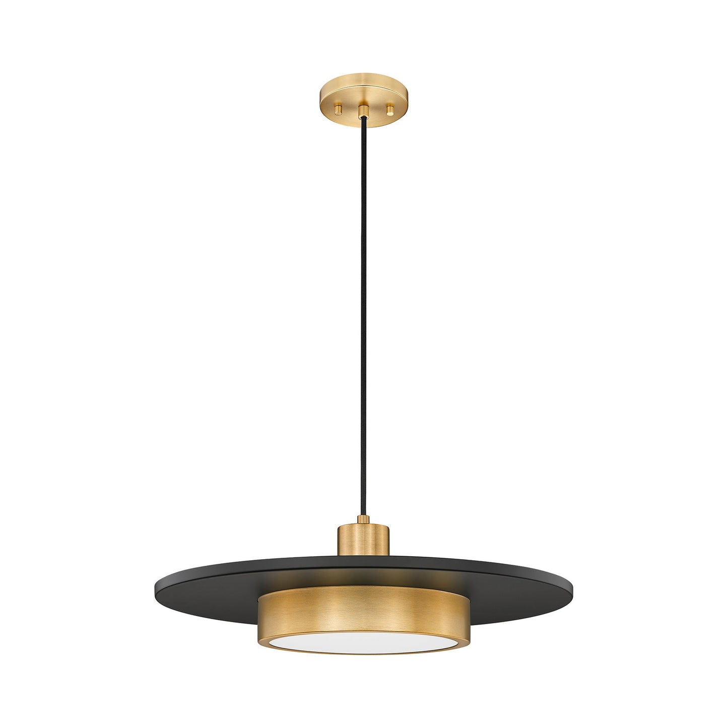 Ludo LED Pendant Light in Matte Black/Modern Gold (20-Inch).