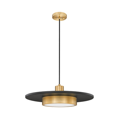 Ludo LED Pendant Light in Matte Black/Modern Gold (20-Inch).