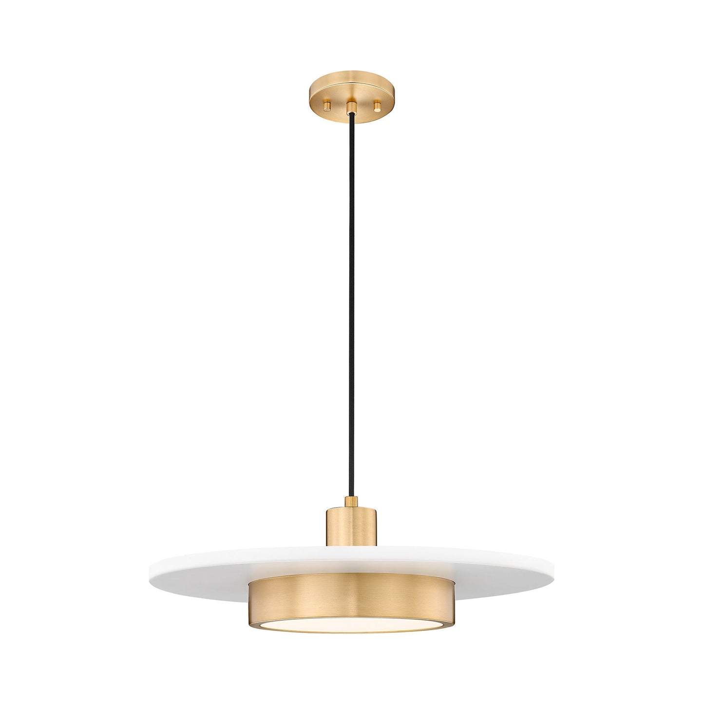 Ludo LED Pendant Light in Matte White/Modern Gold (20-Inch).