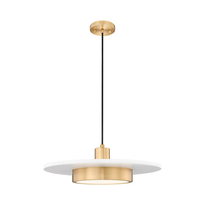 Ludo LED Pendant Light in Matte White/Modern Gold (20-Inch).