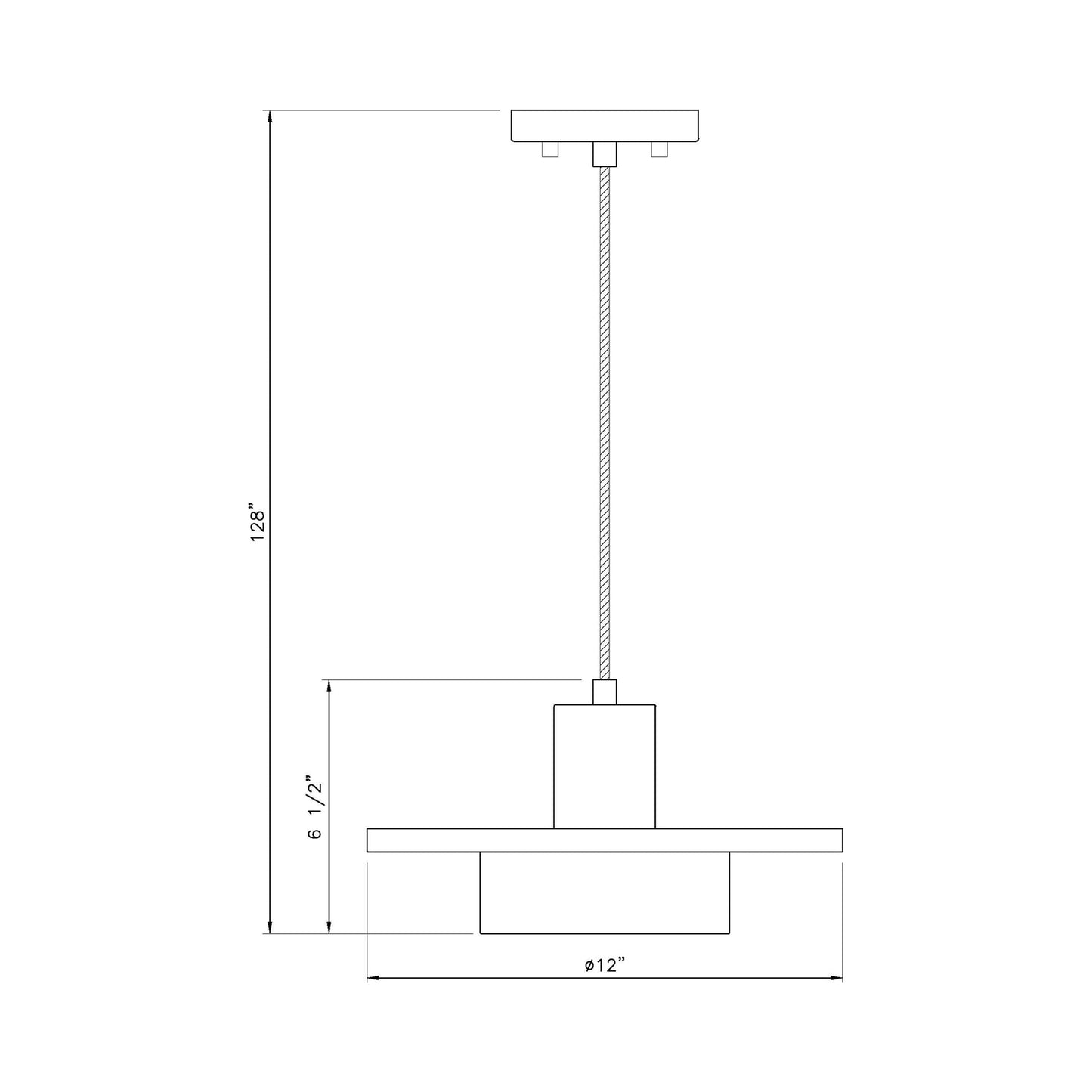 Ludo LED Pendant Light - line drawing.