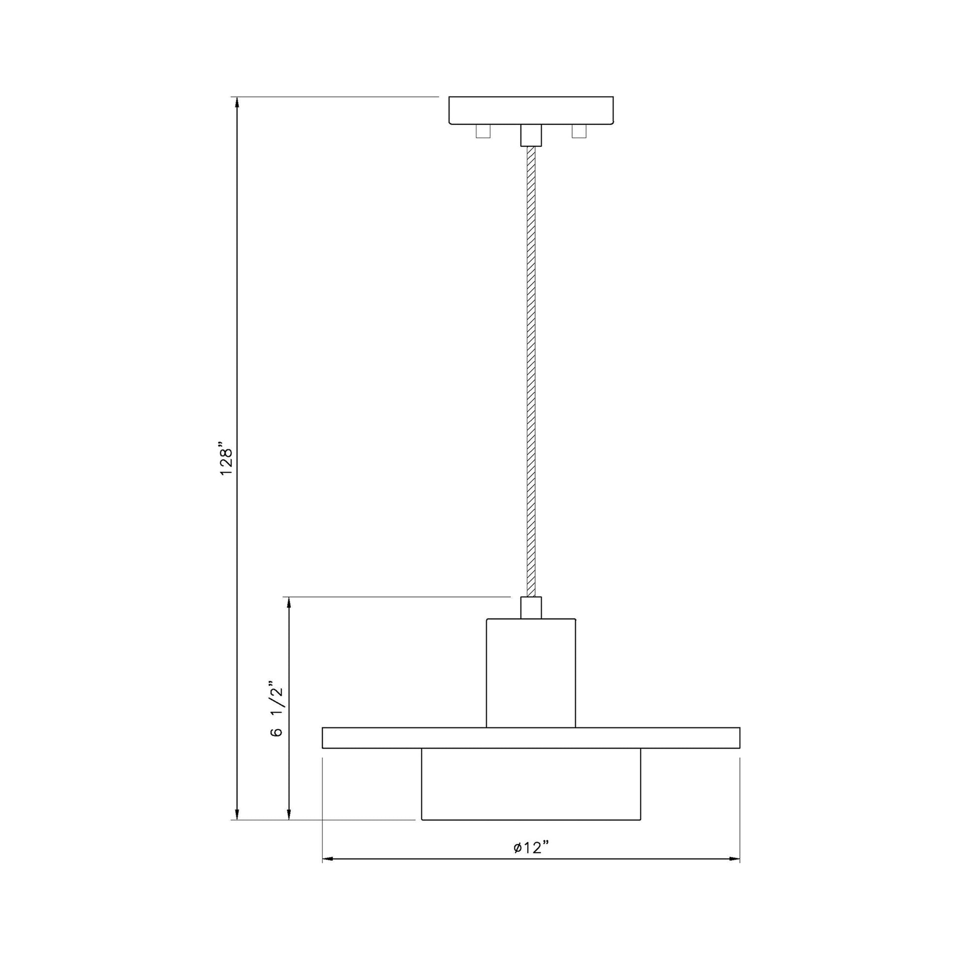Ludo LED Pendant Light - line drawing.