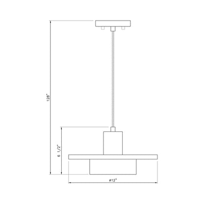 Ludo LED Pendant Light - line drawing.