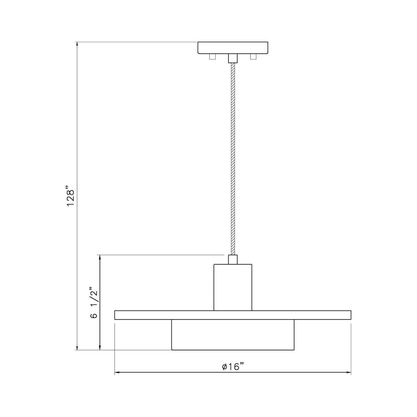 Ludo LED Pendant Light - line drawing.