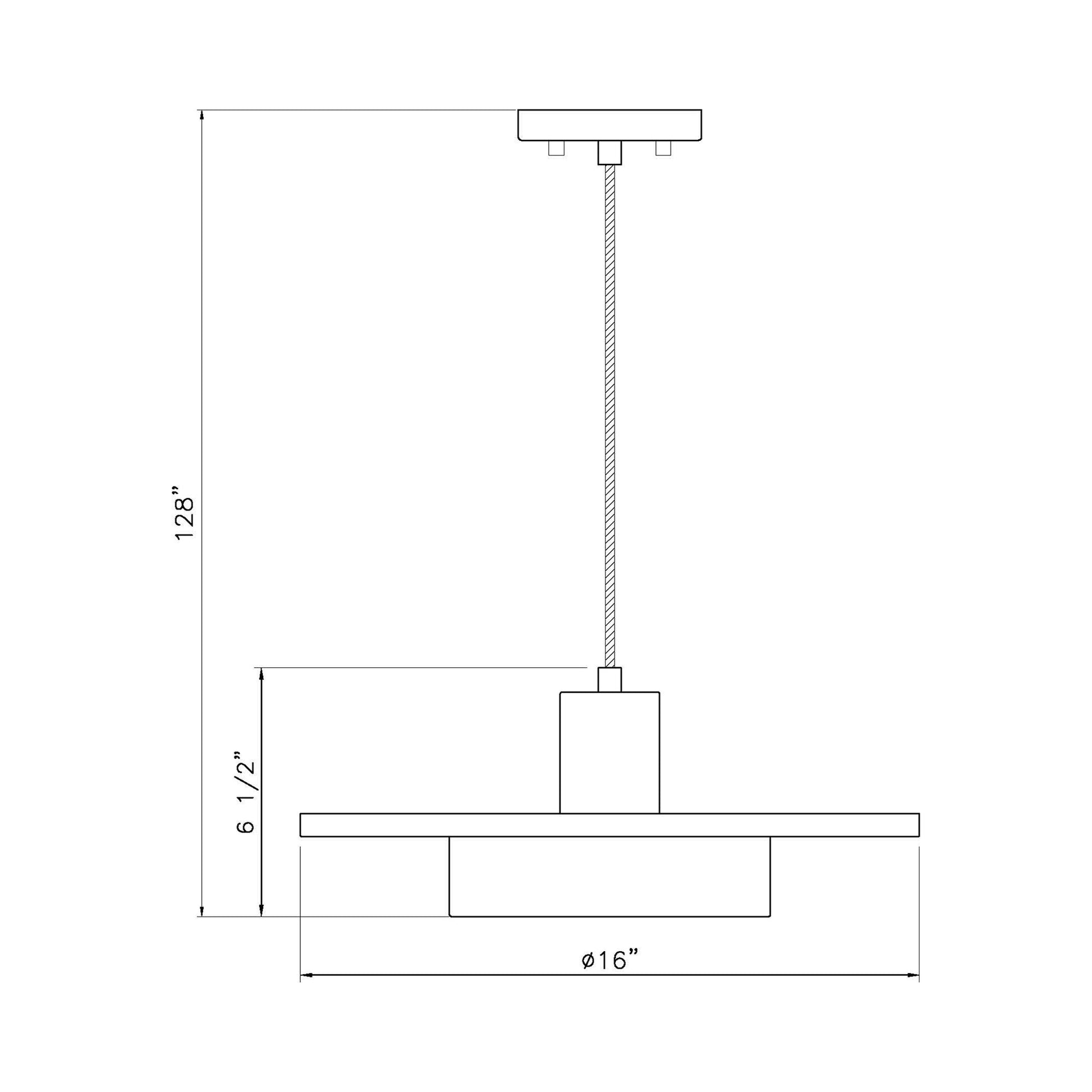 Ludo LED Pendant Light - line drawing.