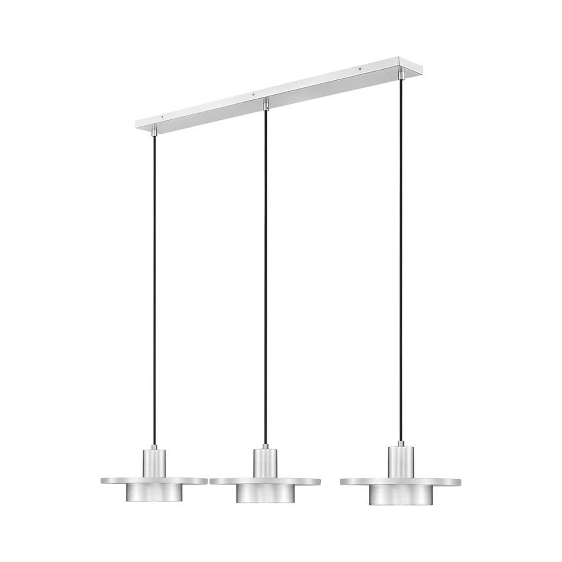 Ludo Linear LED Chandelier in Brushed Nickel (3-Light).