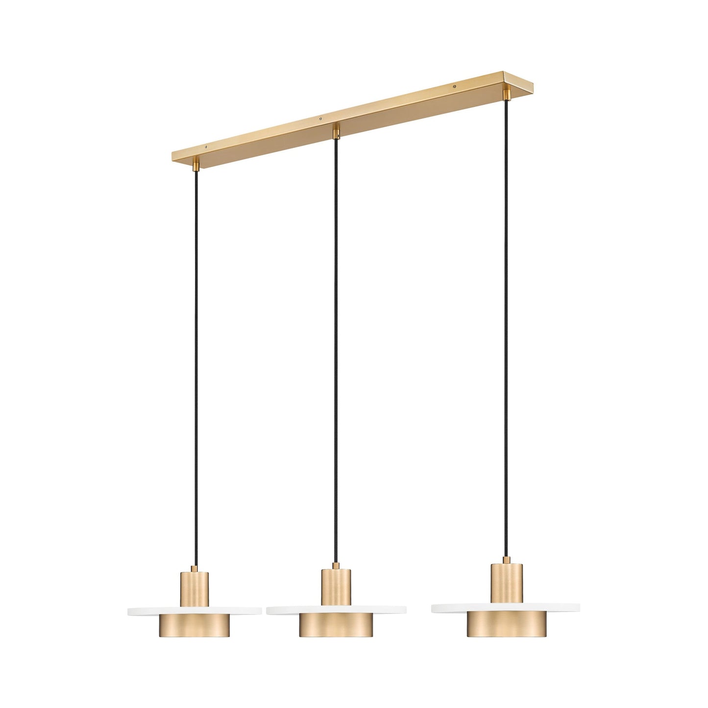 Ludo Linear LED Chandelier in Matte White/Modern Gold (3-Light).