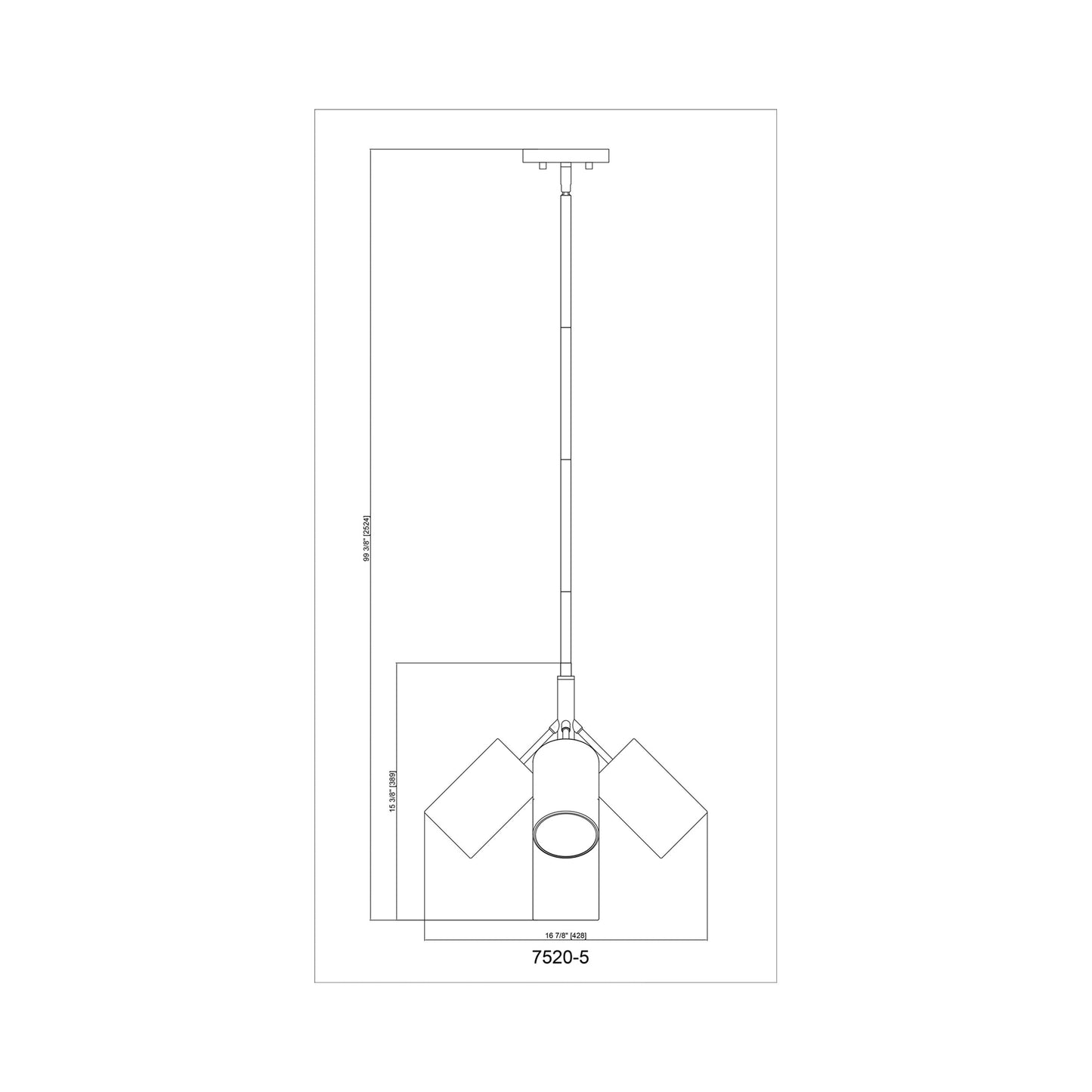 Lumina Chandelier - line drawing.