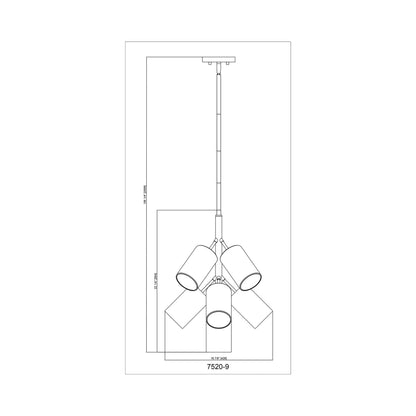 Lumina Chandelier - line drawing.