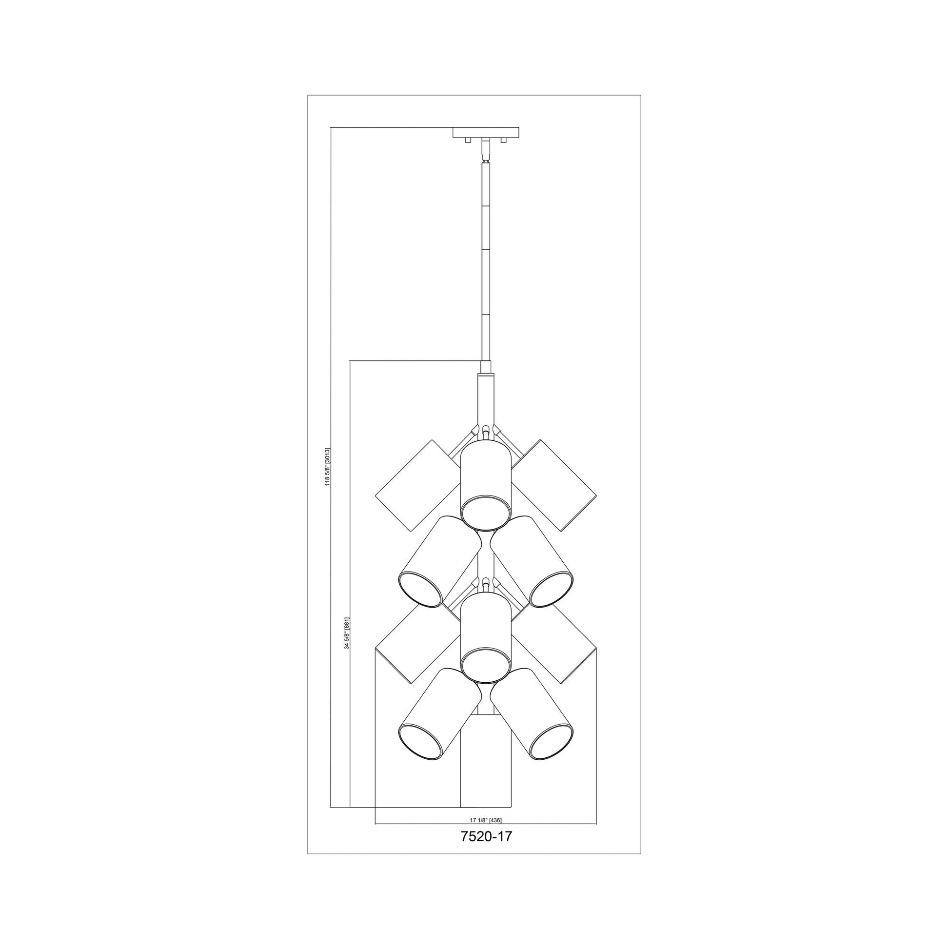 Lumina Chandelier - line drawing.