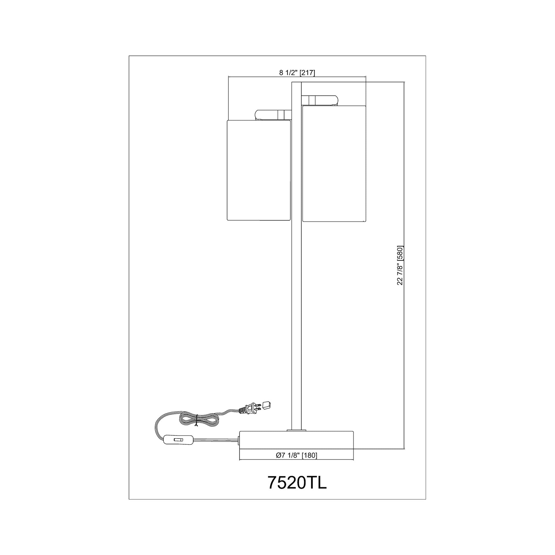 Lumina Table Lamp - line drawing.