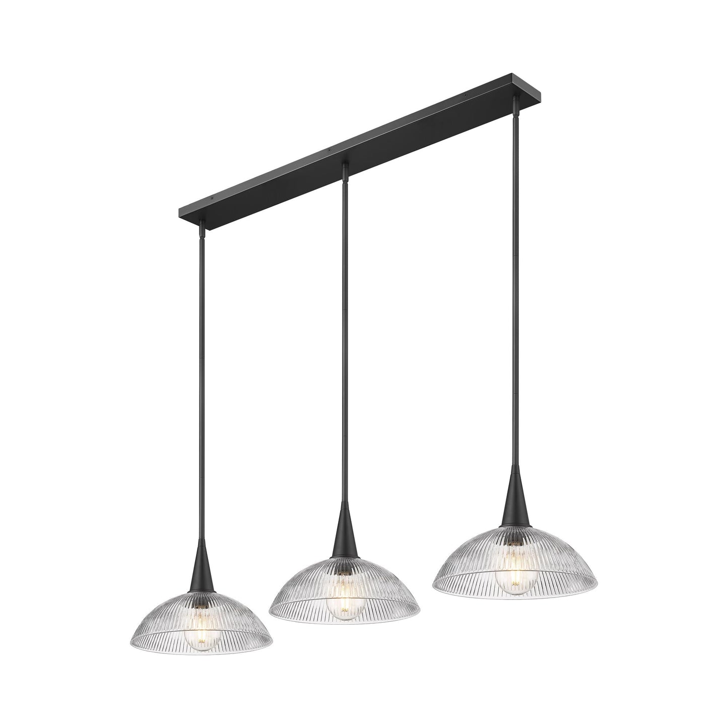 Lunelle Linear Chandelier in Matte Black.