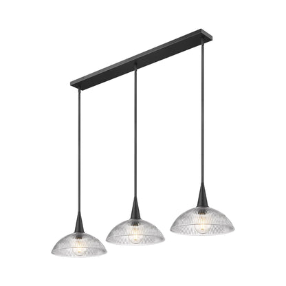 Lunelle Linear Chandelier in Matte Black.