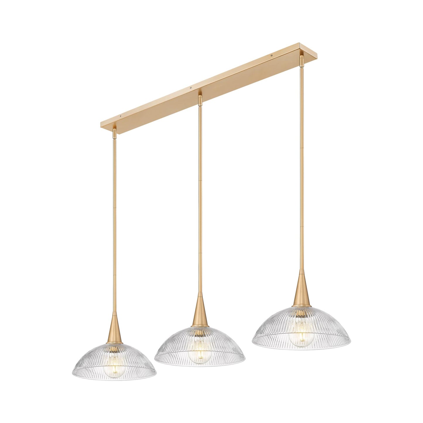 Lunelle Linear Chandelier in Modern Gold.