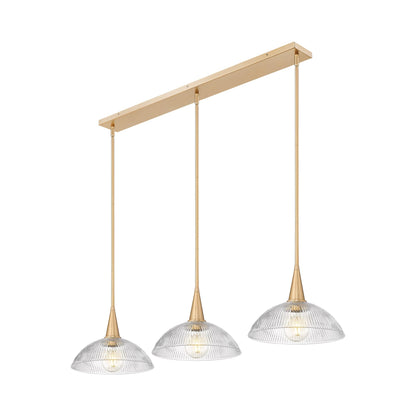 Lunelle Linear Chandelier in Modern Gold.