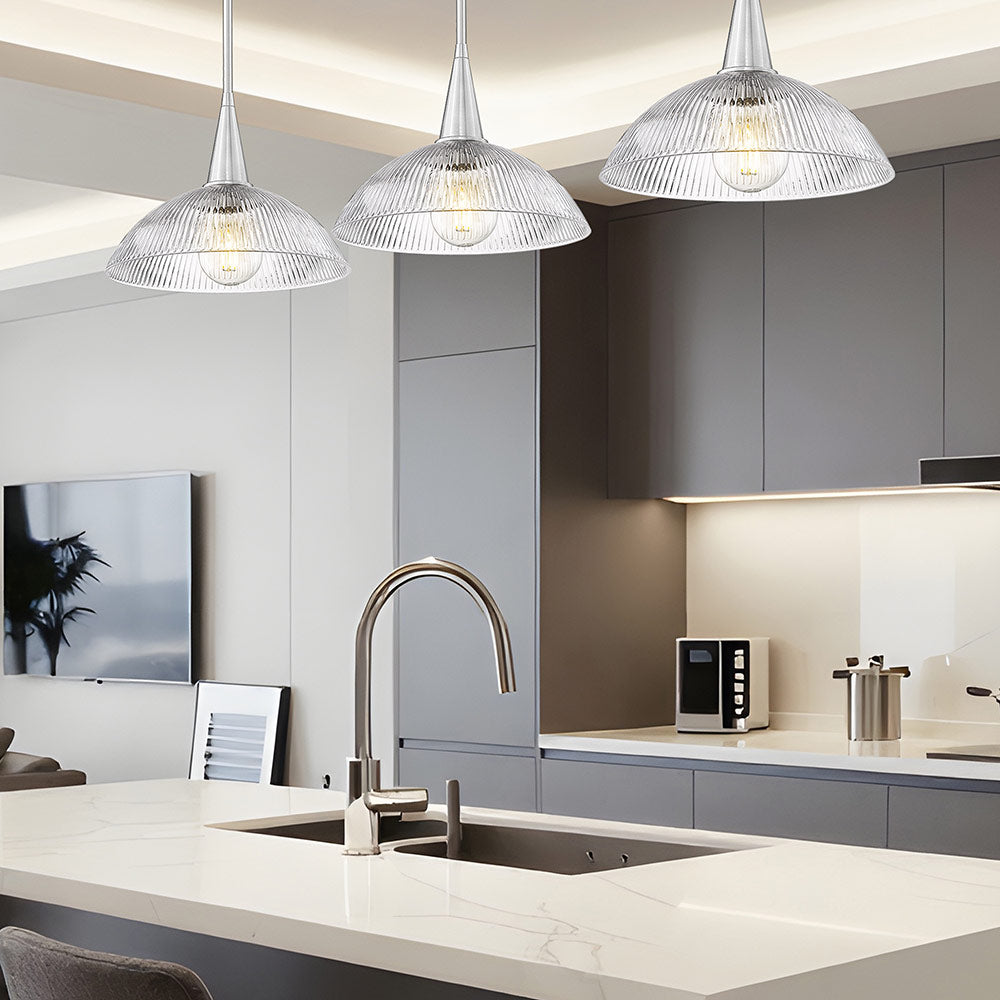 Lunelle Linear Chandelier in kitchen.