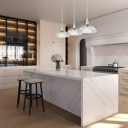 Lunelle Linear Chandelier in kitchen.