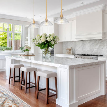 Lunelle Linear Chandelier in kitchen.