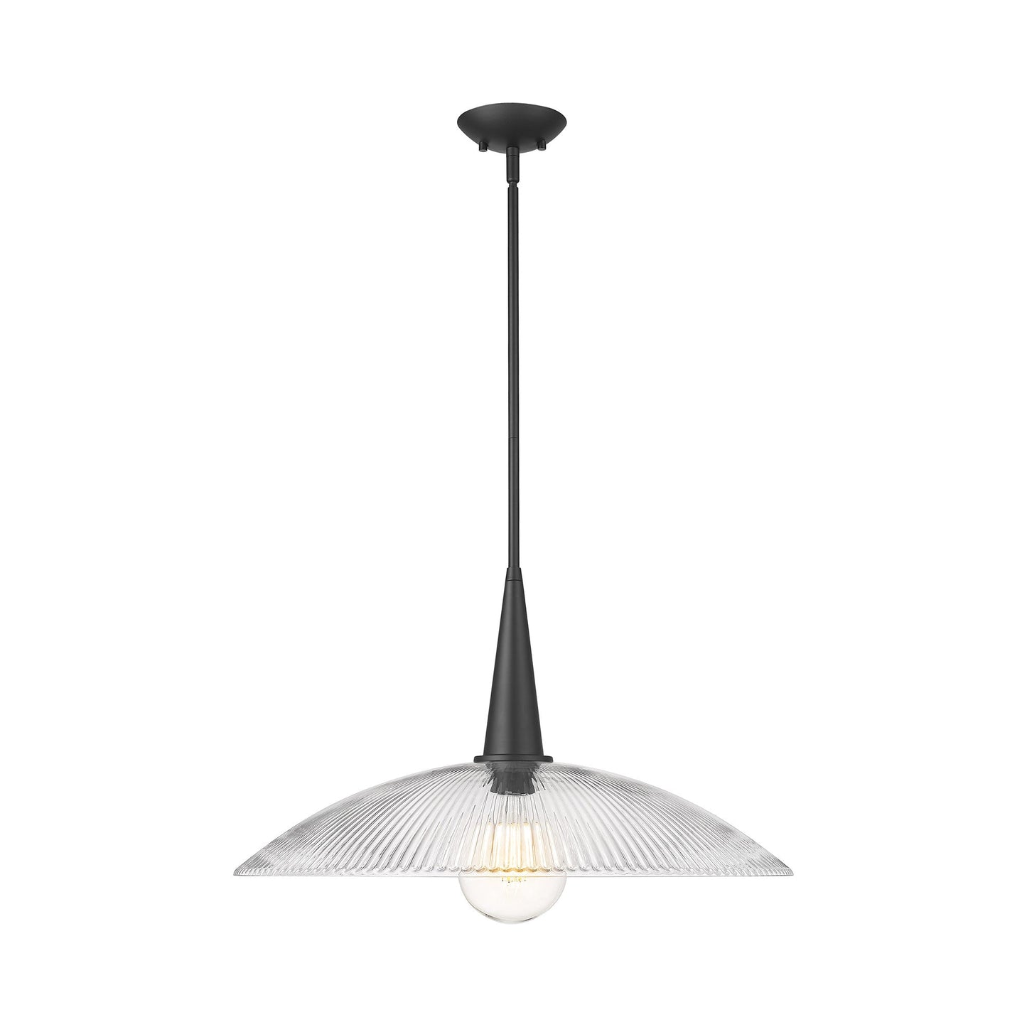 Lunelle Pendant Light in Matte Black (24-Inch).