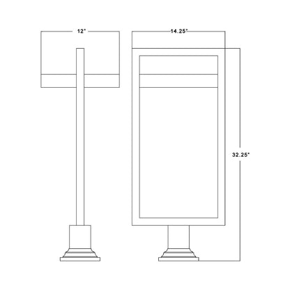 Luttrel 533PM Outdoor LED Pier Mount Light - line drawing.