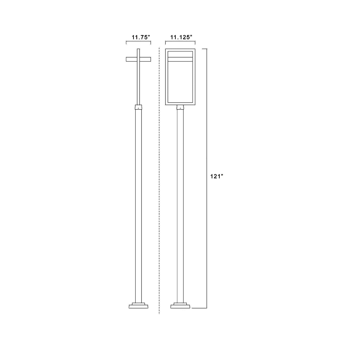 Luttrel 536P Outdoor LED Post Light - line drawing.