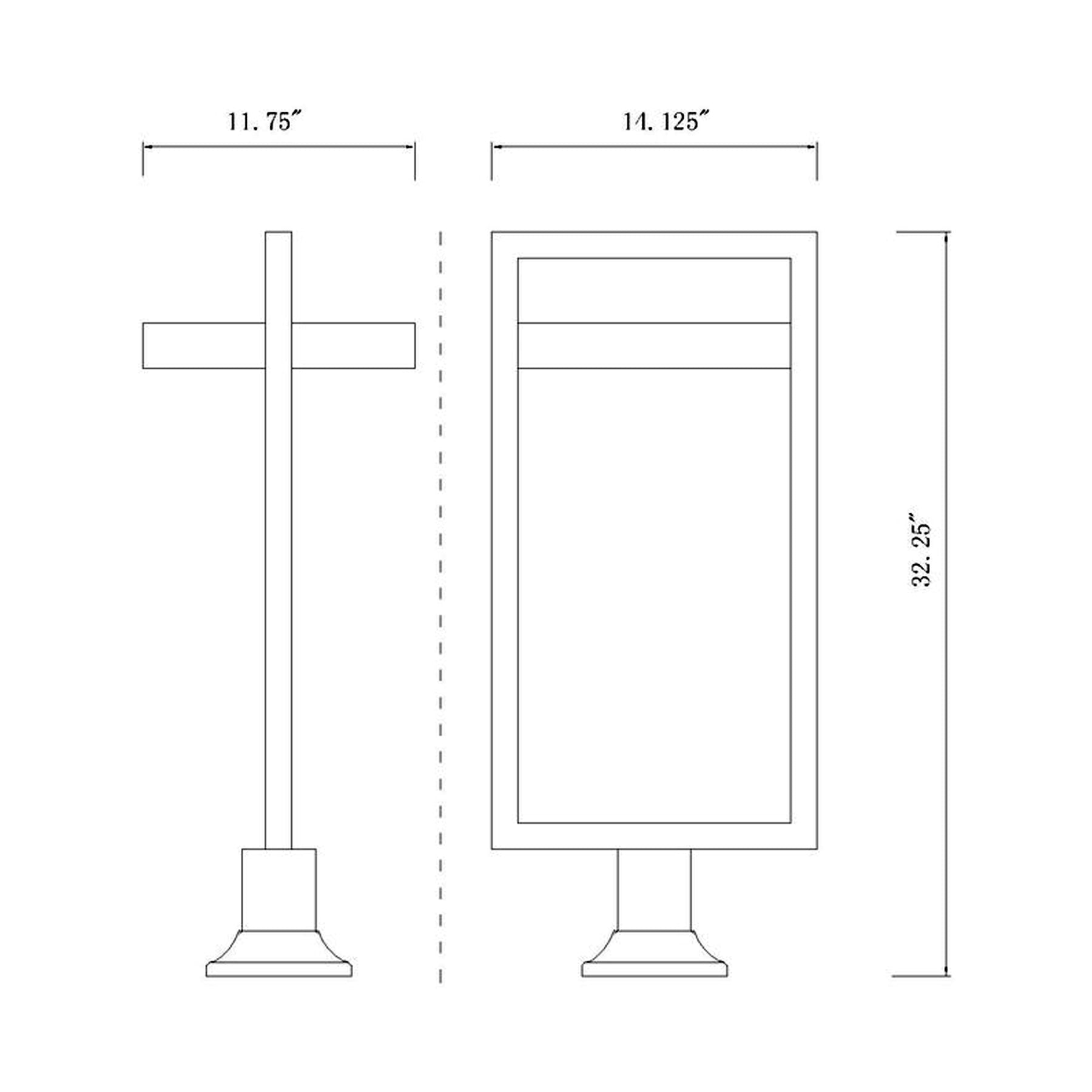 Luttrel 553PM Outdoor LED Pier Mount Light - line drawing.