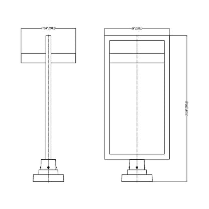 Luttrel 566S Outdoor LED Pier Mount Light - line drawing.