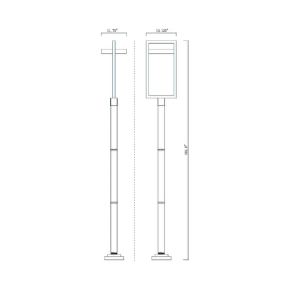 Luttrel 567P Outdoor LED Post Light - line drawing.