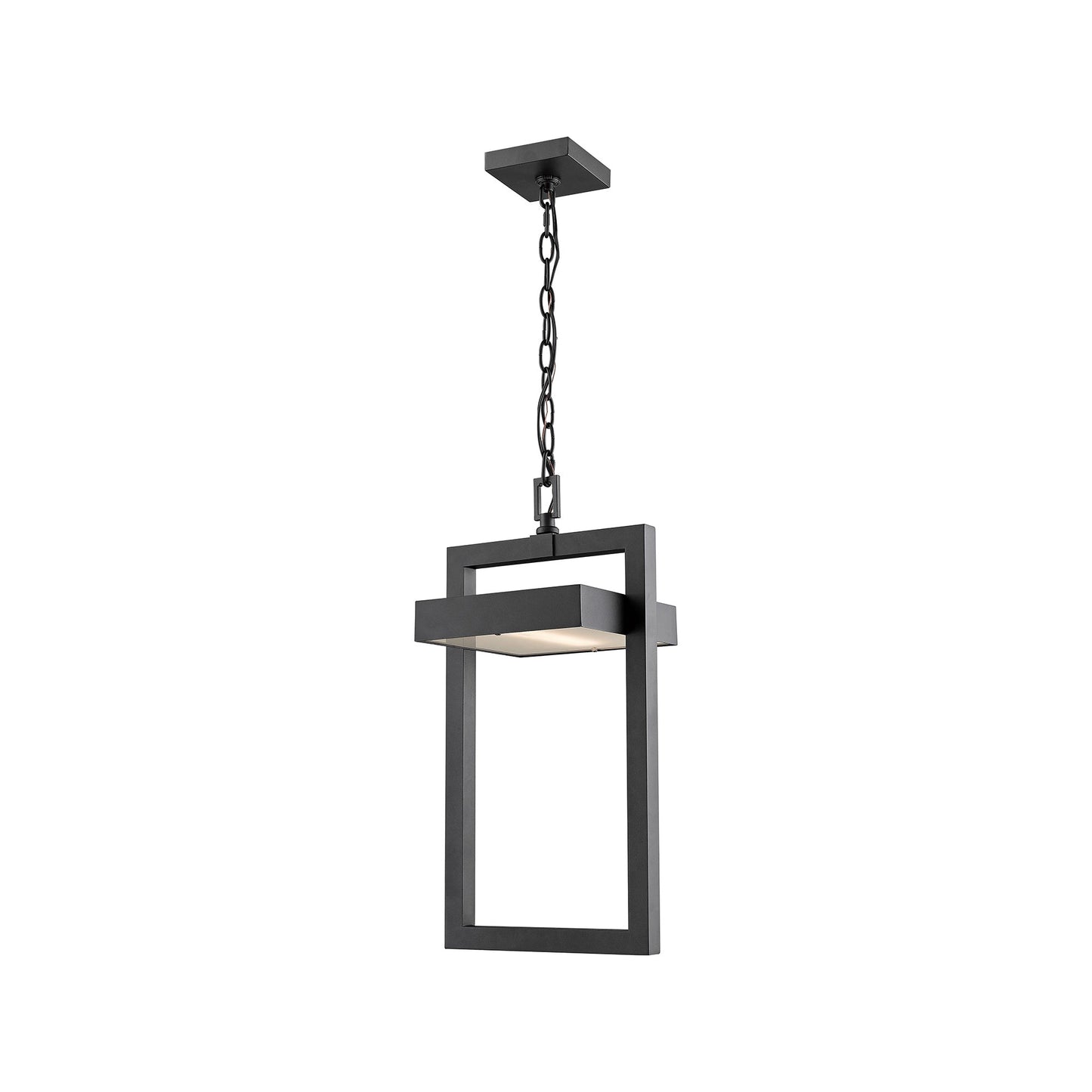 Luttrel Outdoor LED Pendant Light in Black (18-Inch).