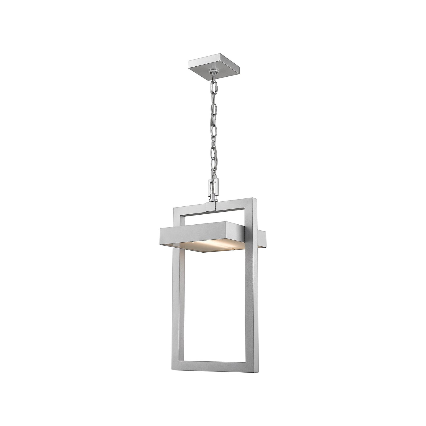 Luttrel Outdoor LED Pendant Light in Silver (18-Inch).