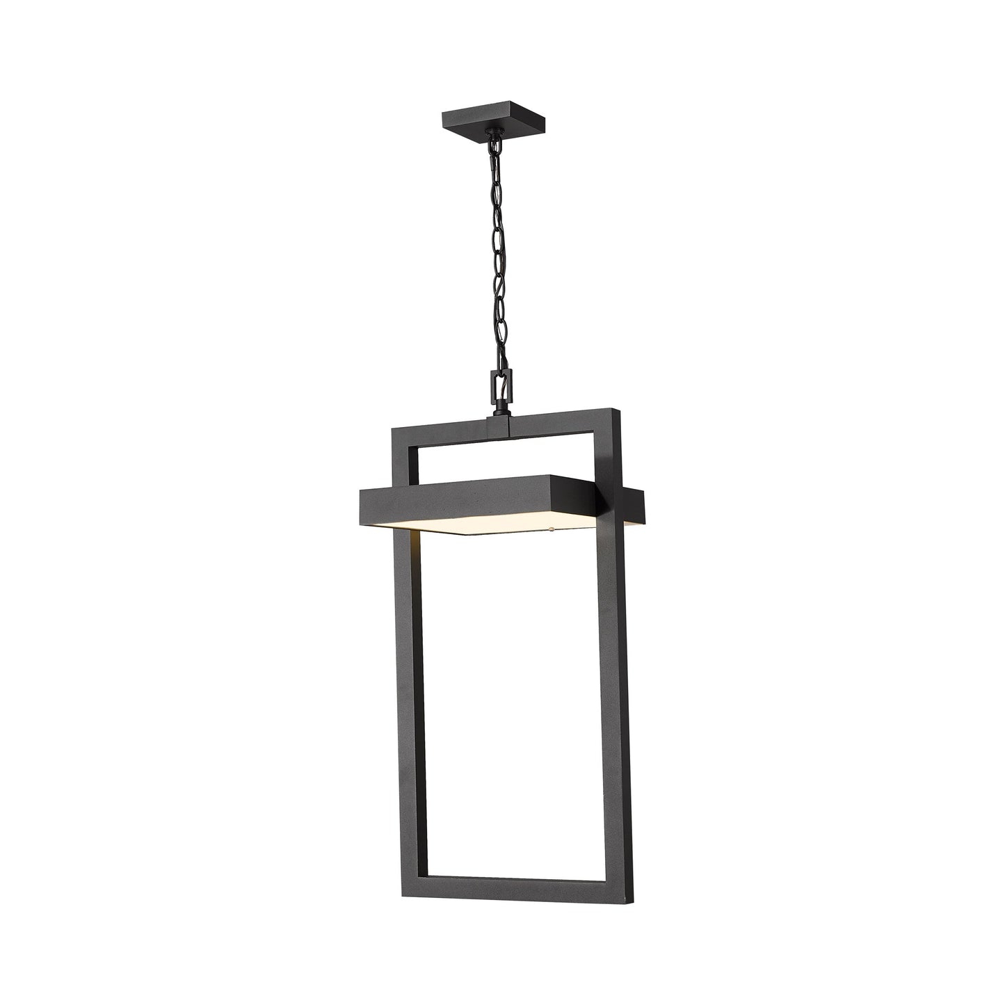 Luttrel Outdoor LED Pendant Light in Black (29.5-Inch).
