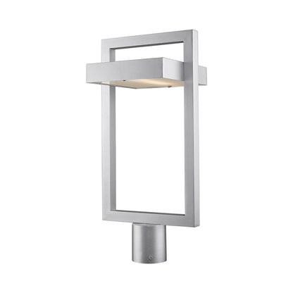 Luttrel Outdoor LED Post Light in Silver/Frosted (Round Post Mount).